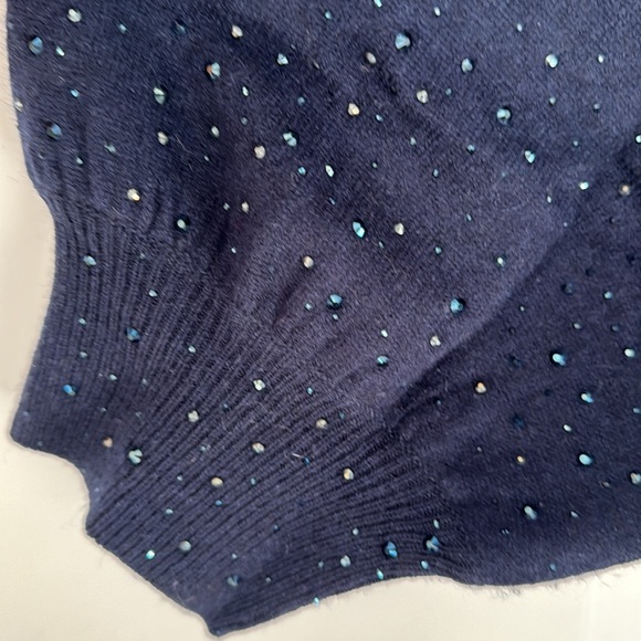 Autumn Cashmere crystal embellished navy blue cashmere sweater size XS - Picture 5 of 5